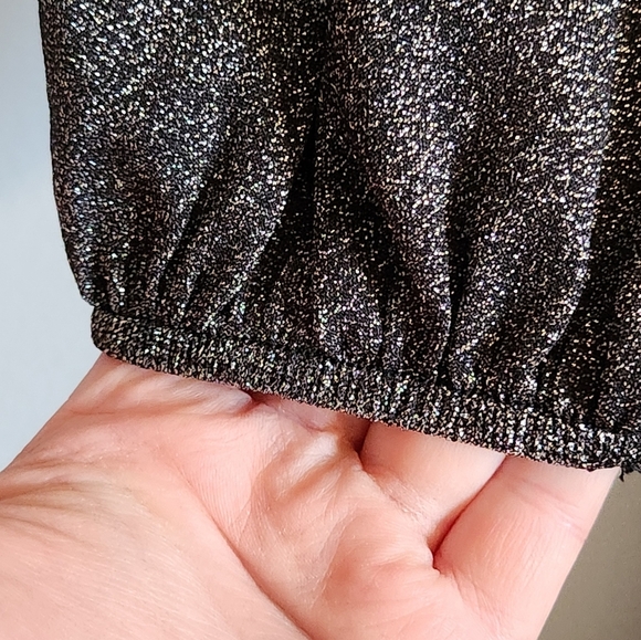 V-Neck Sexy Evening Dress, Date Night, Mini-length&Drape, Black/Grey, Sparkly - Picture 5 of 5